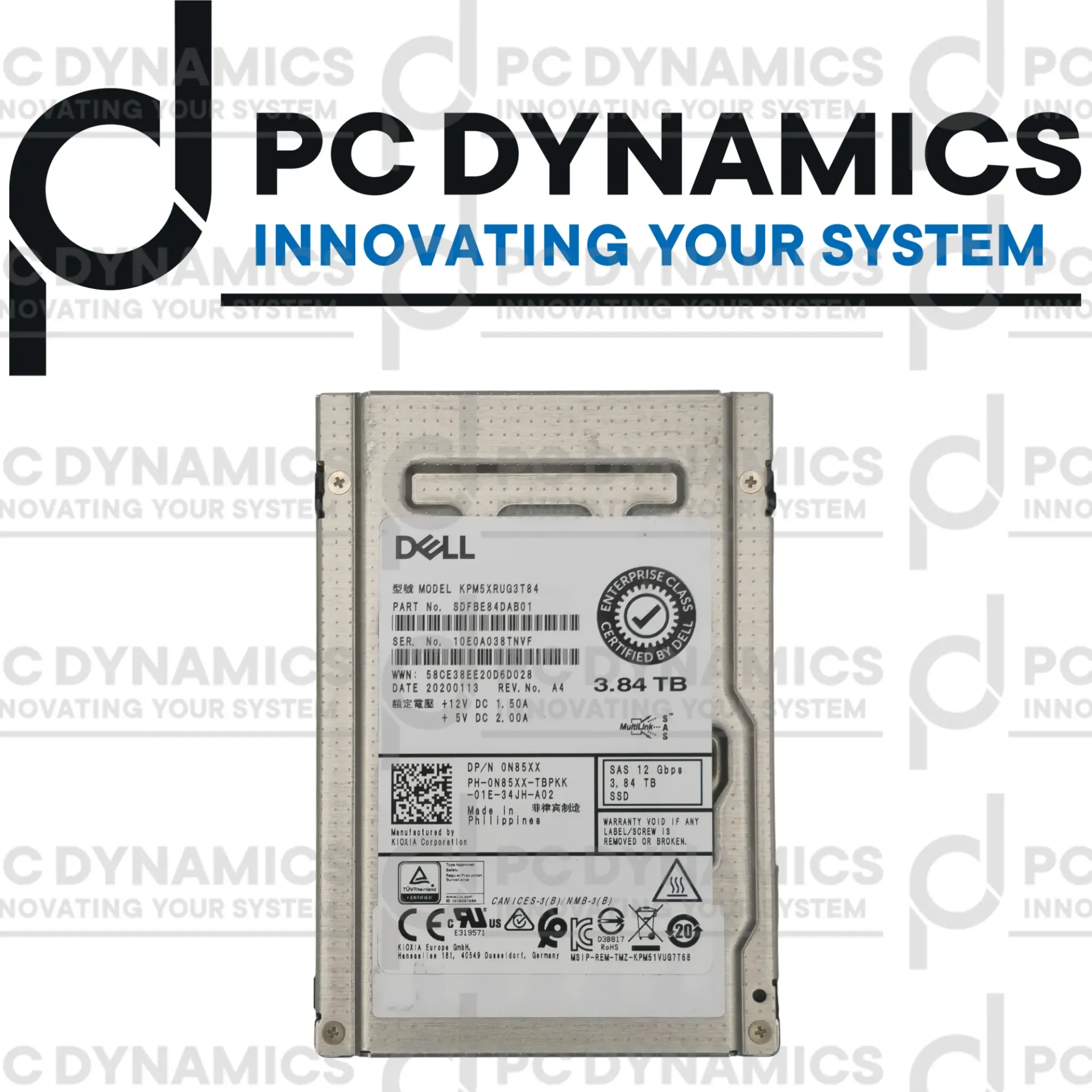 SSD DELL 3.84TB KPM5XRUG3T84 0N85XX SSD 2.5"