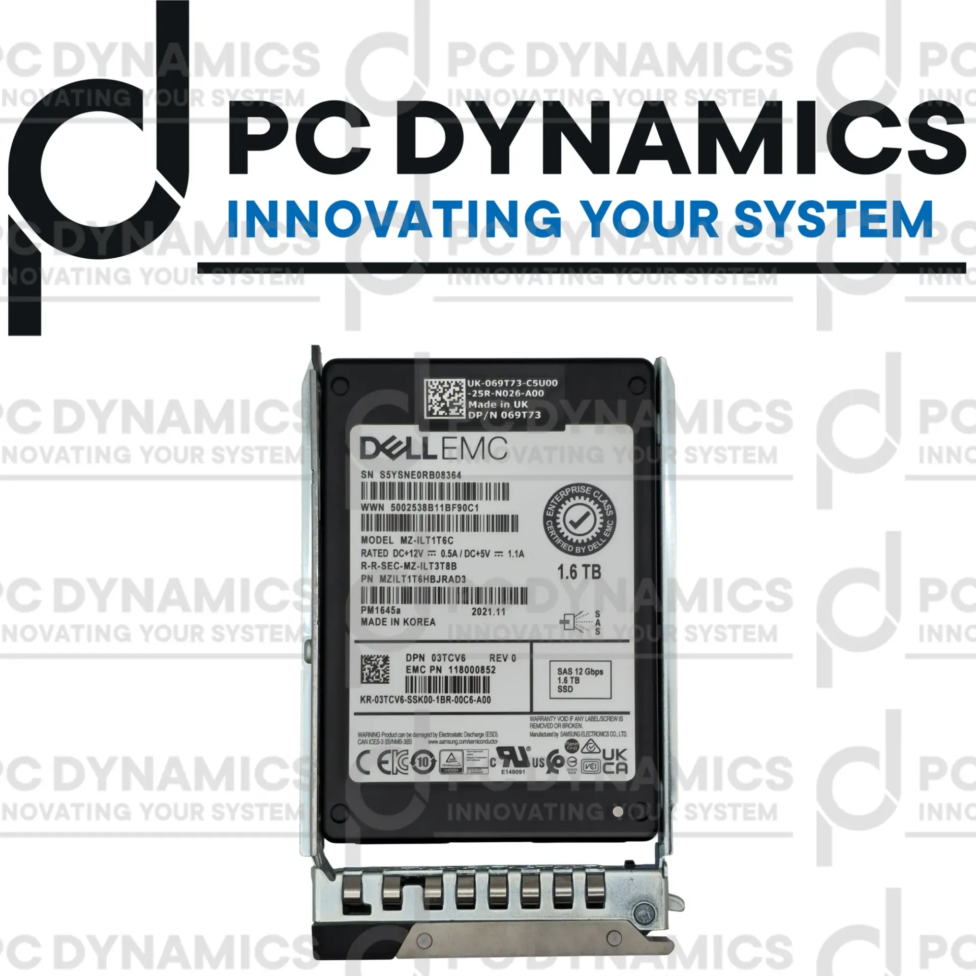 SSD DELL 1.6TB PM1645a MZILT1T6HBJRAD3 3TCV6 SSD 2.5"