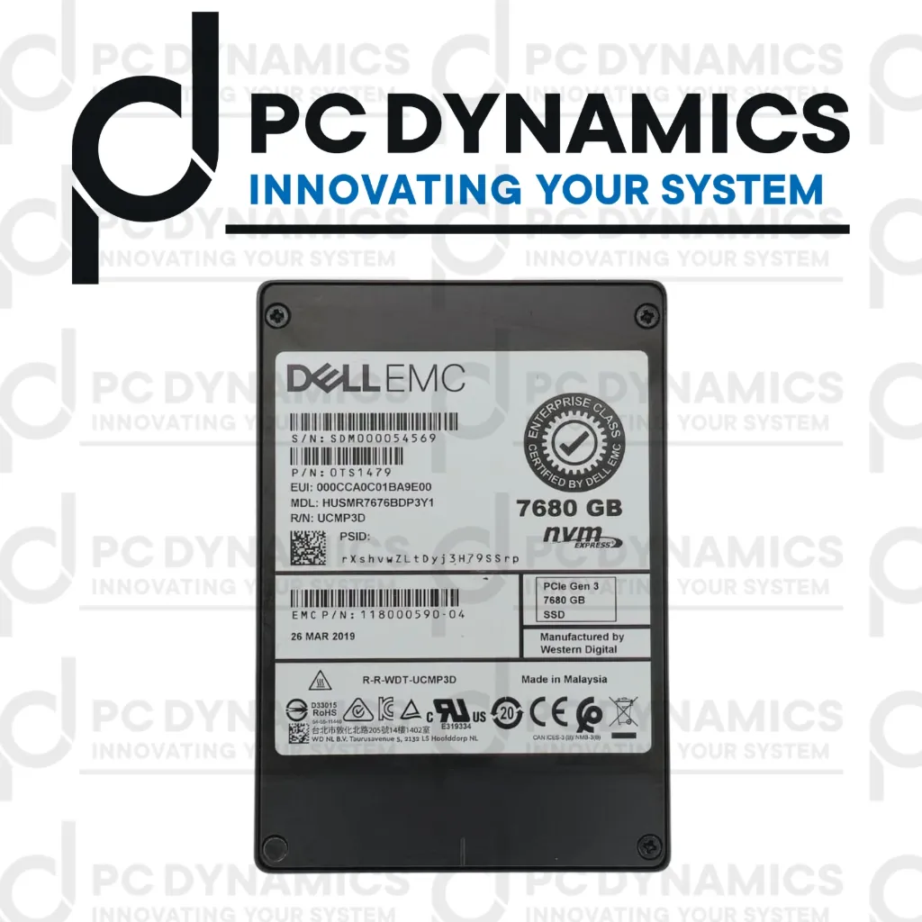[U.2 SSD MVME 7.68TB] SSD Samsung 7.68TB HUSMR7676BDP3Y1 • TS1479 PCIe GEN 3 NVMe U.2