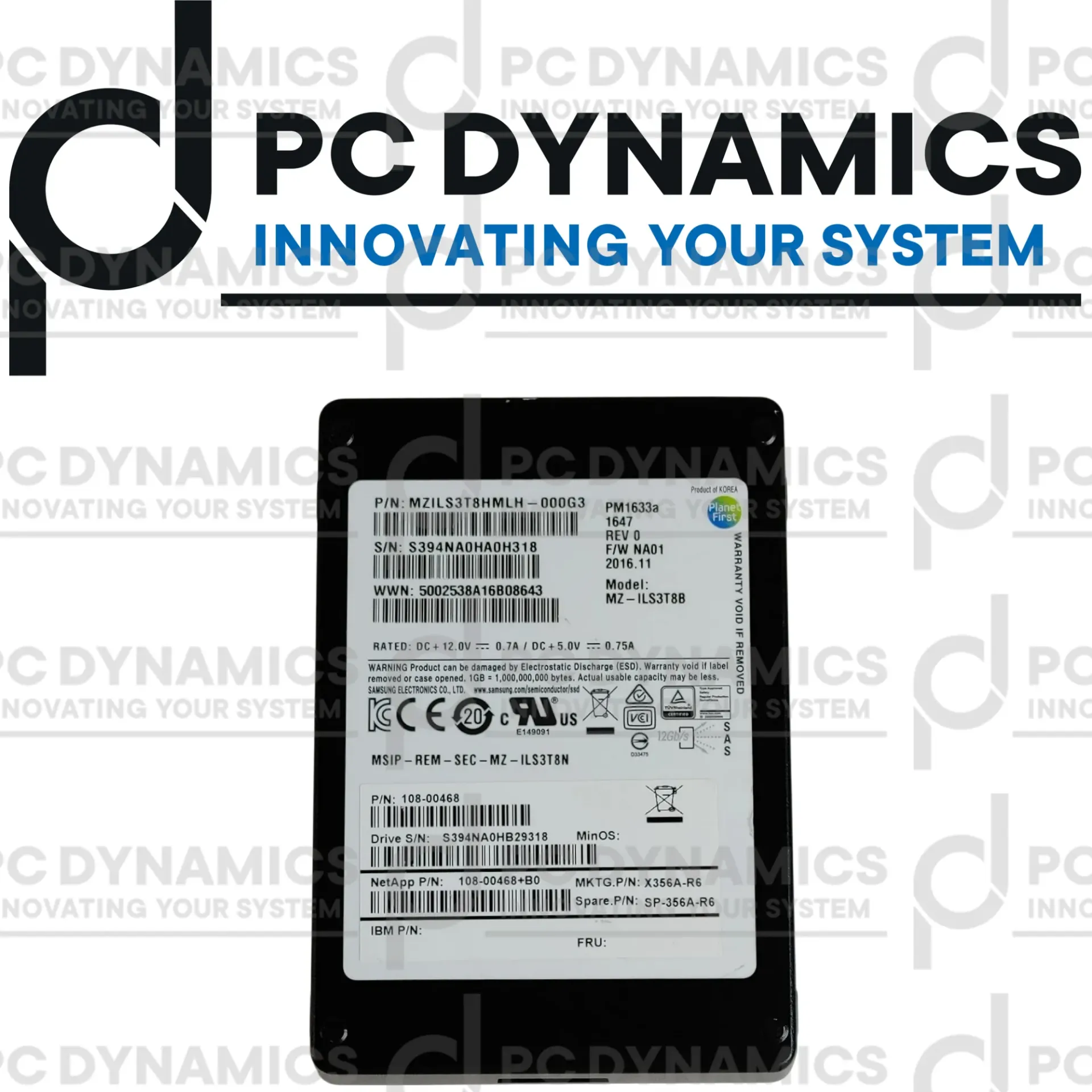 SSD SAMSUNG 3.84TB 2.5" PM1633a MZ-ILS3T8B 108-00468+B0