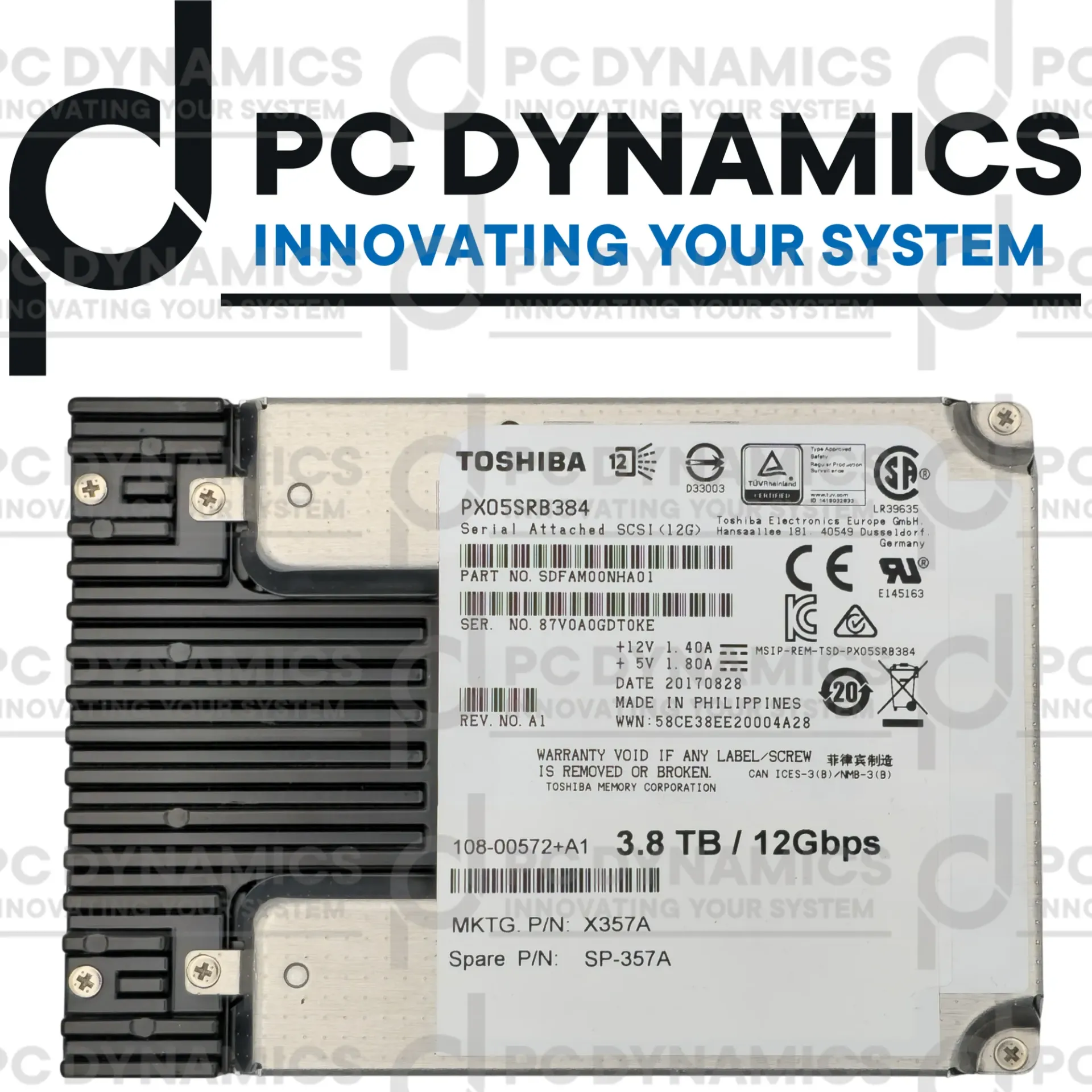 SSD Toshiba 3.84TB PX05SRB384 108-00572+A1