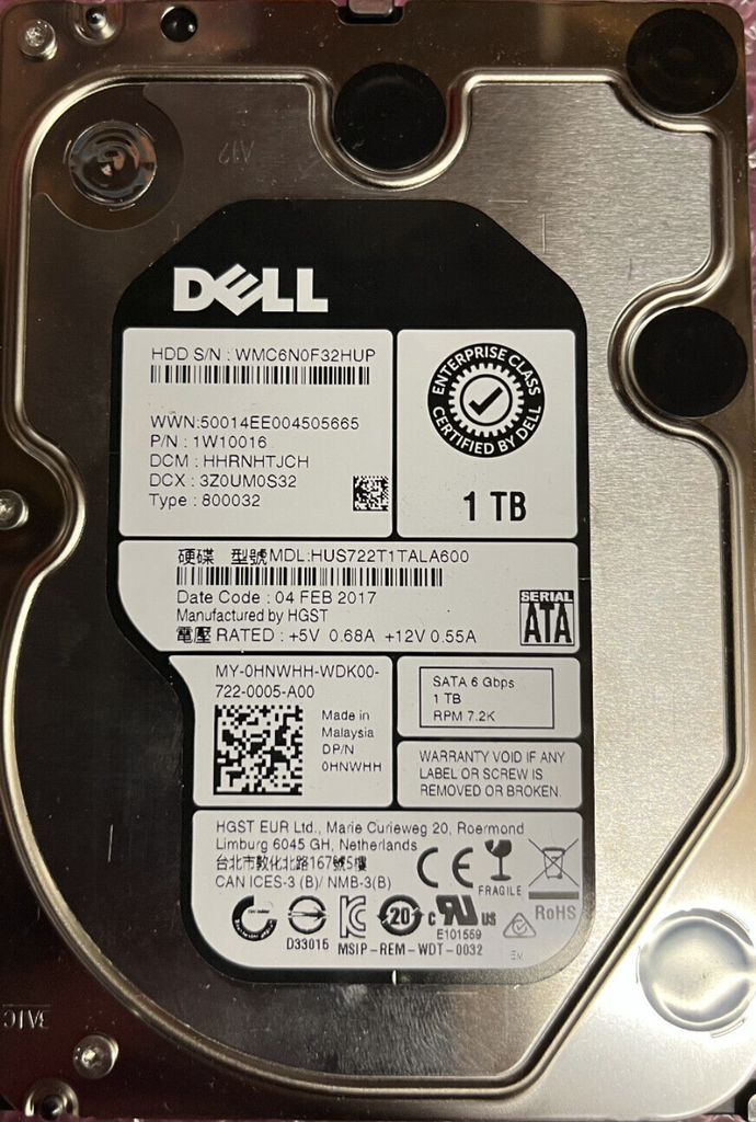 [HNWHH] HDD DELL 1TB HNWHH HUS722T1TALA600, 1W10016, HHNNNTJMH